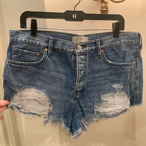 Free People Good Vibrations Cut Off Denim Shorts Size 31
